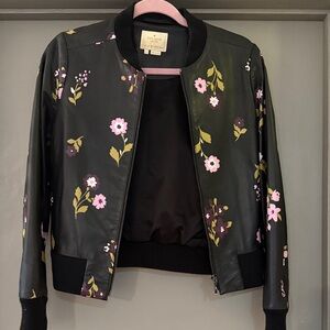 Kate Spade Black Floral Bomber Jacket